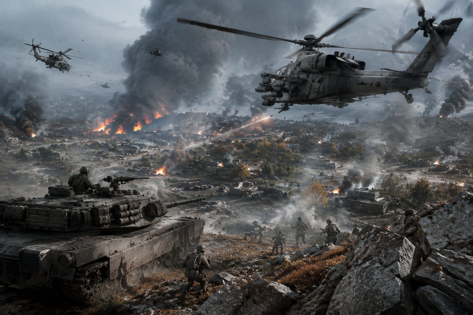 Battlefield 6 gameplay showcasing modern military vehicles and soldiers in combat