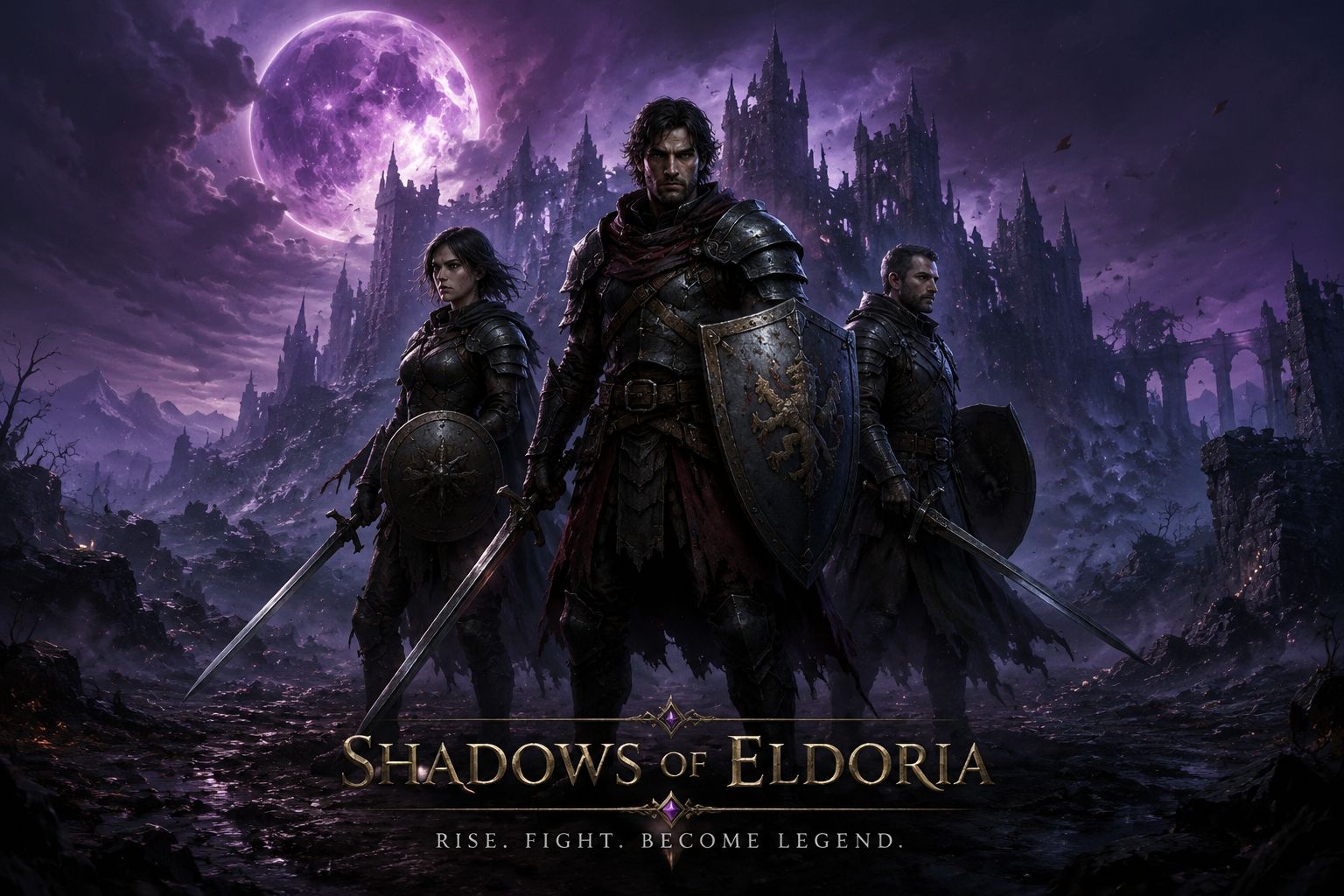 Elden Ring Nightreign Nightlord boss arena with three Tarnished warriors
