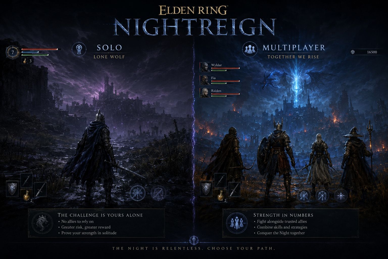 Comparison of solo player versus multiplayer squad side by side