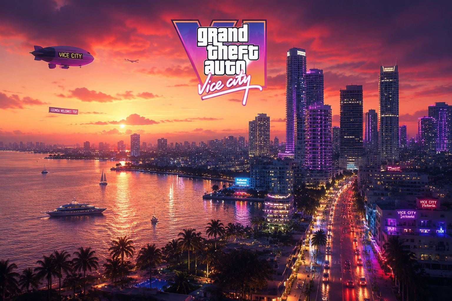 GTA 6 Vice City skyline concept art