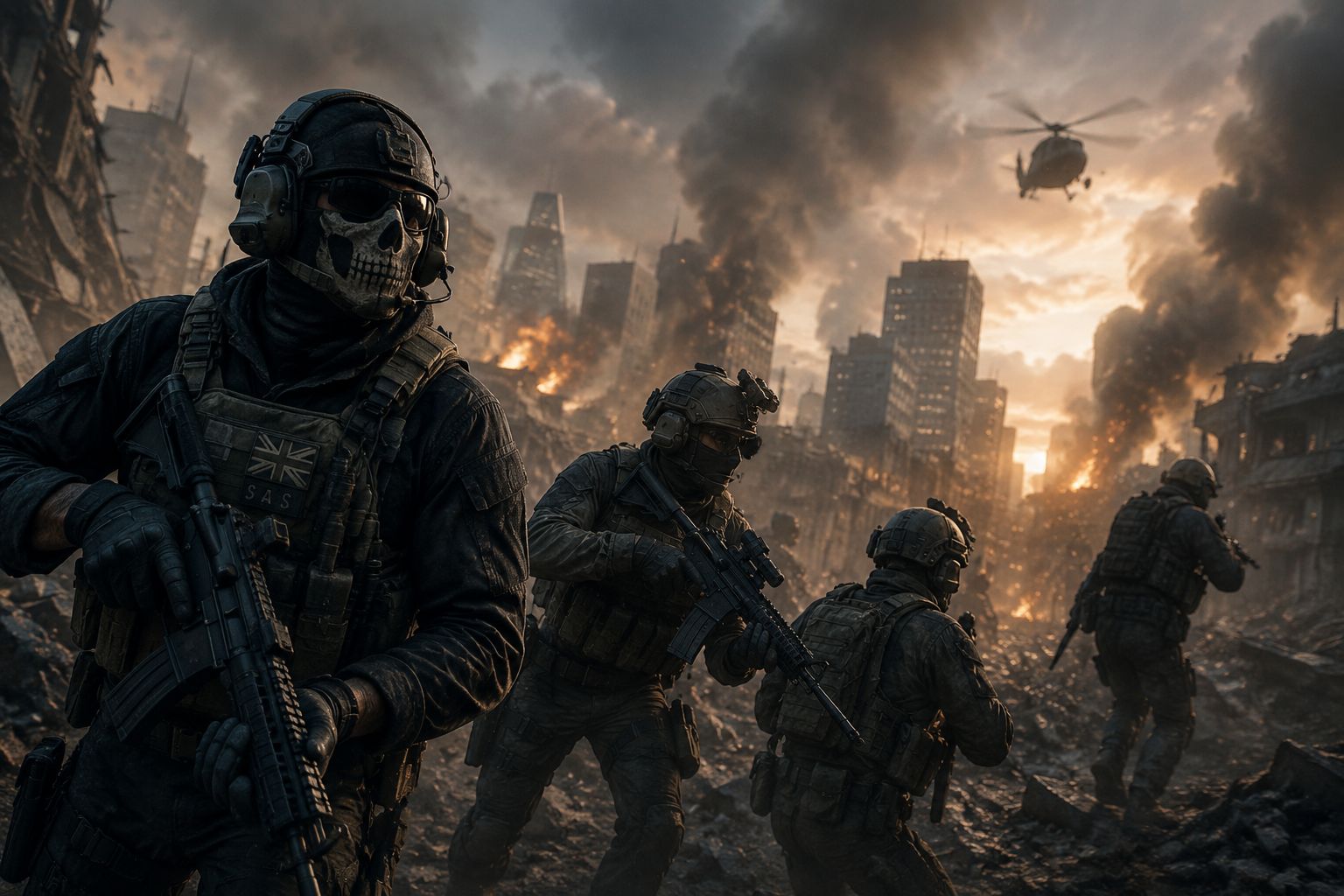 Modern Warfare 4 reveal trailer cinematic scene showing Task Force 141