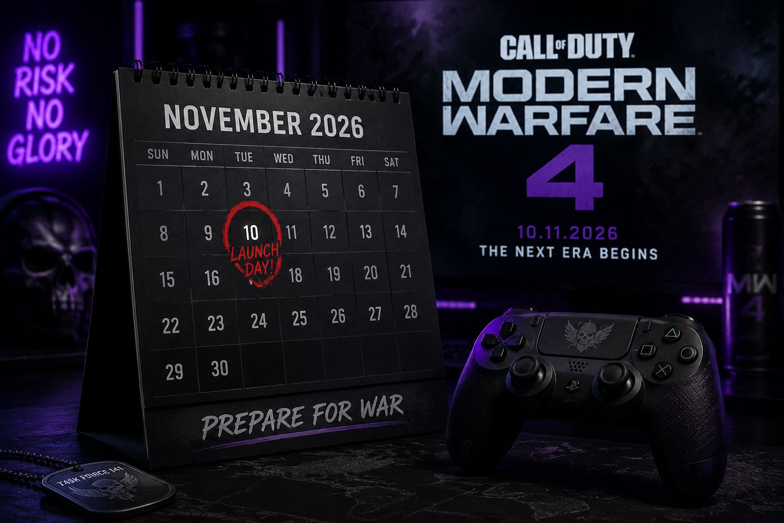 Call of Duty Modern Warfare 4 release date calendar mockup